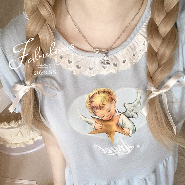 Angel Star Retro Lace Top