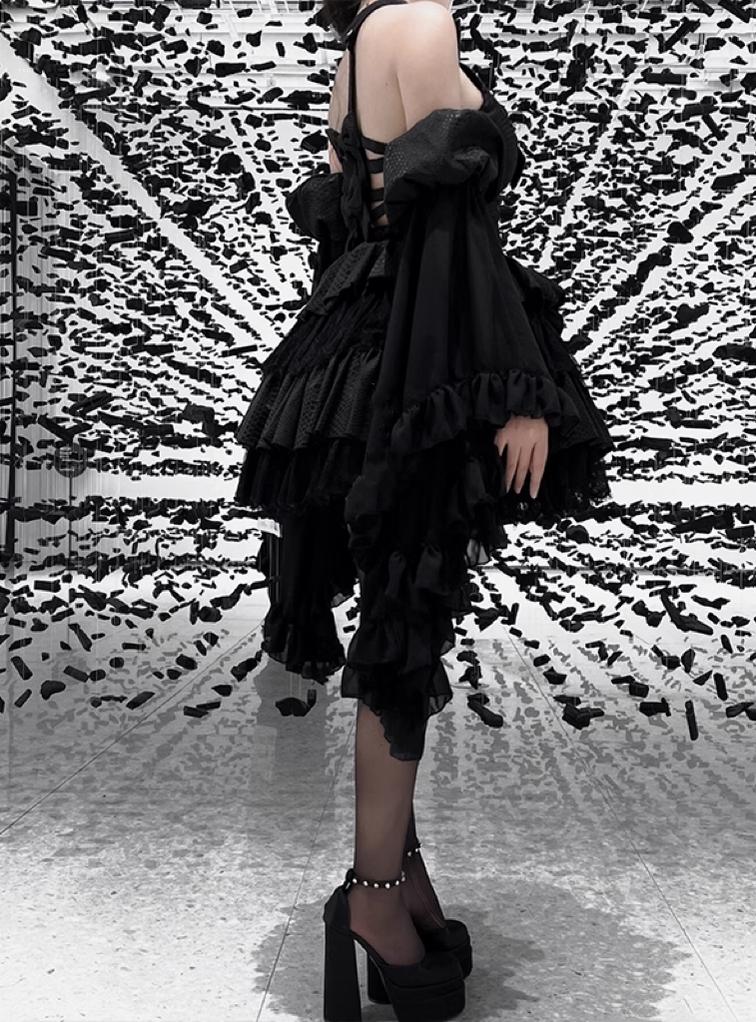 Gothic Lolita JSK Dress Snake Print Slimming Backless Dress