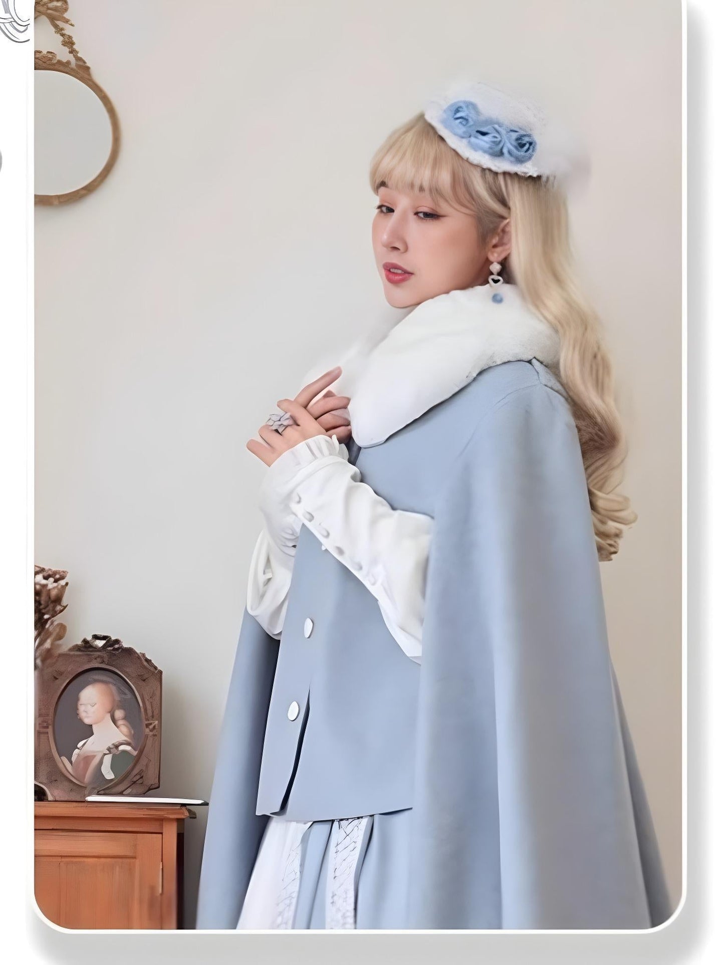 Classic Lolita Skirt Set Elegant Winter Cape