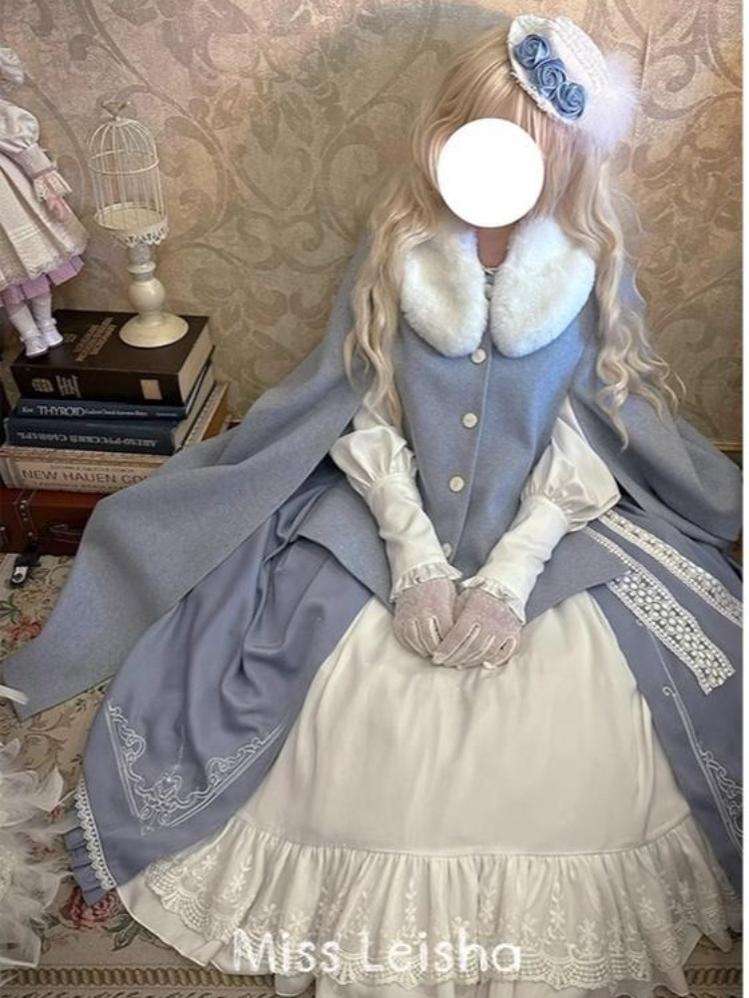 Classic Lolita Skirt Set Elegant Winter Cape