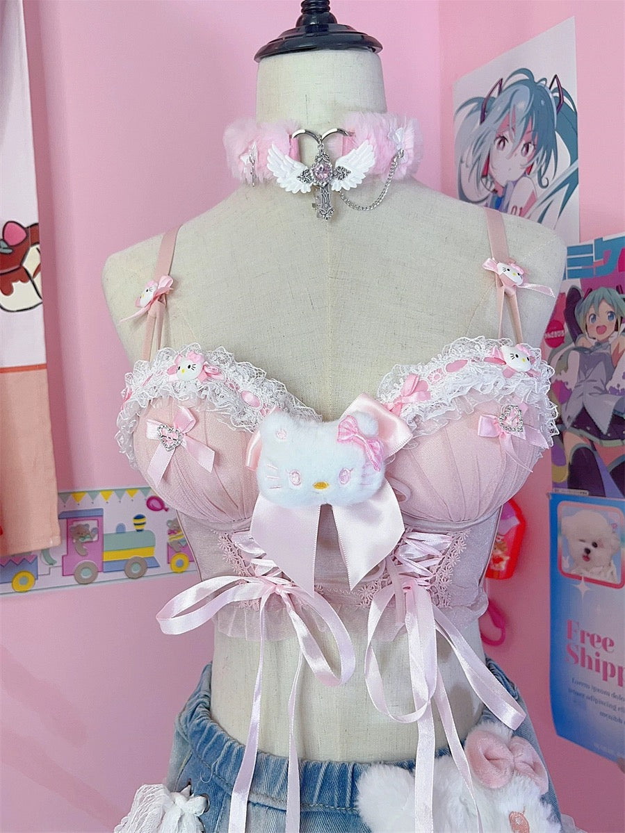 Cute bow camisole top