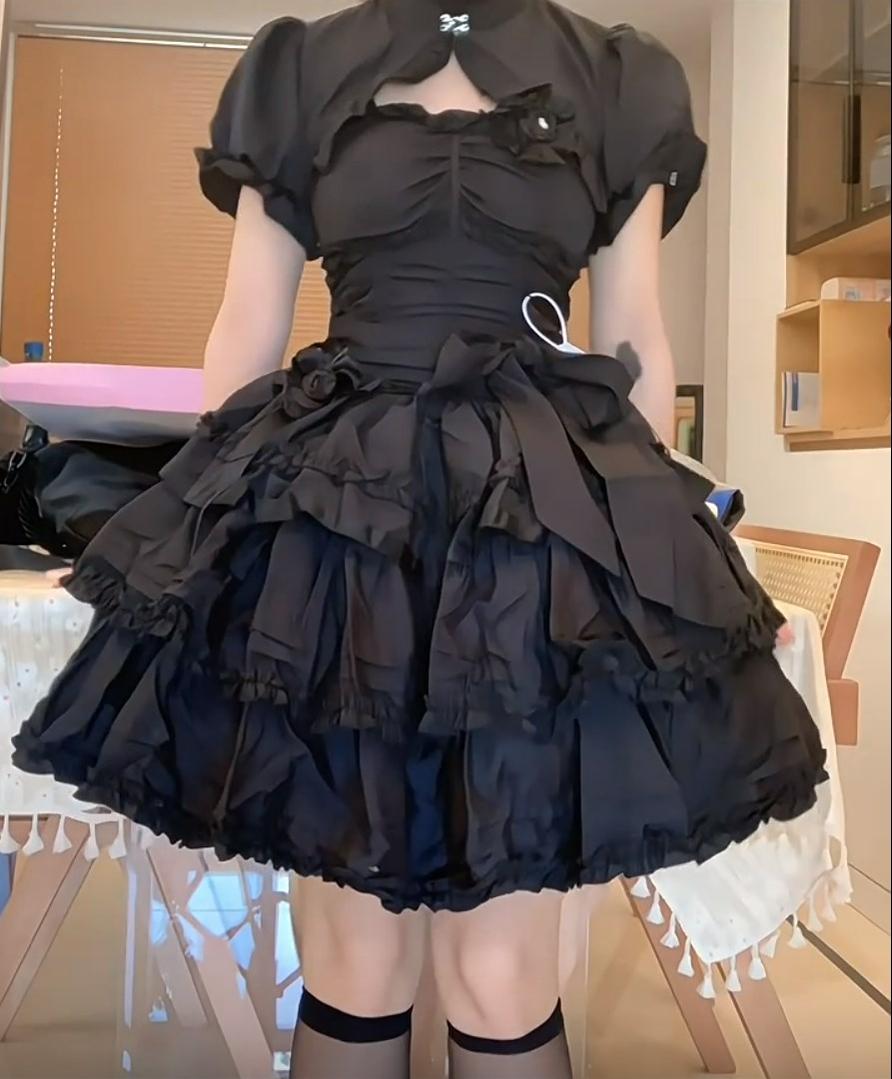 Gothic Lolita JSK Dress Christmas Short Sleeve Bolero black short sleeve bolero only