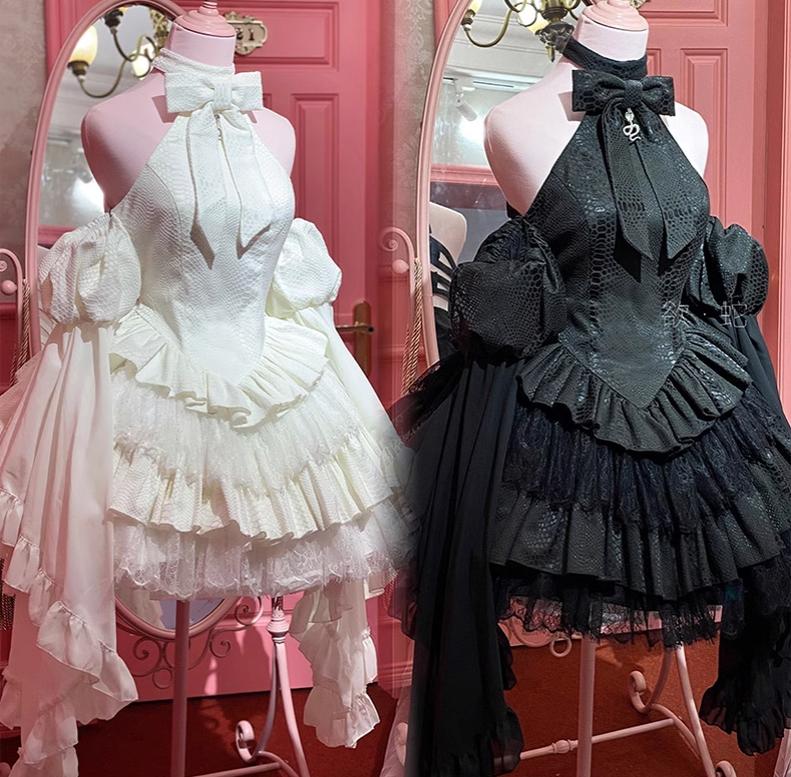 Gothic Lolita JSK Dress Snake Print Slimming Backless Dress