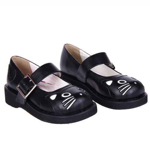 Black Patent Leather Point Toe Platform Sweet Lolita Shoes