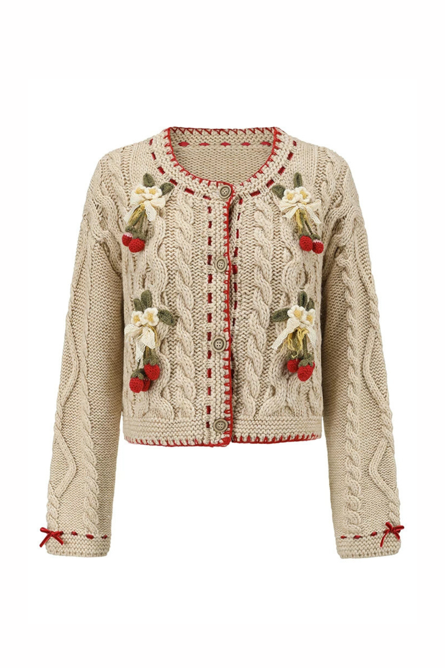 Lace Maid Plaid Corset Top + Crochet Cardigan + Plaid Skirt