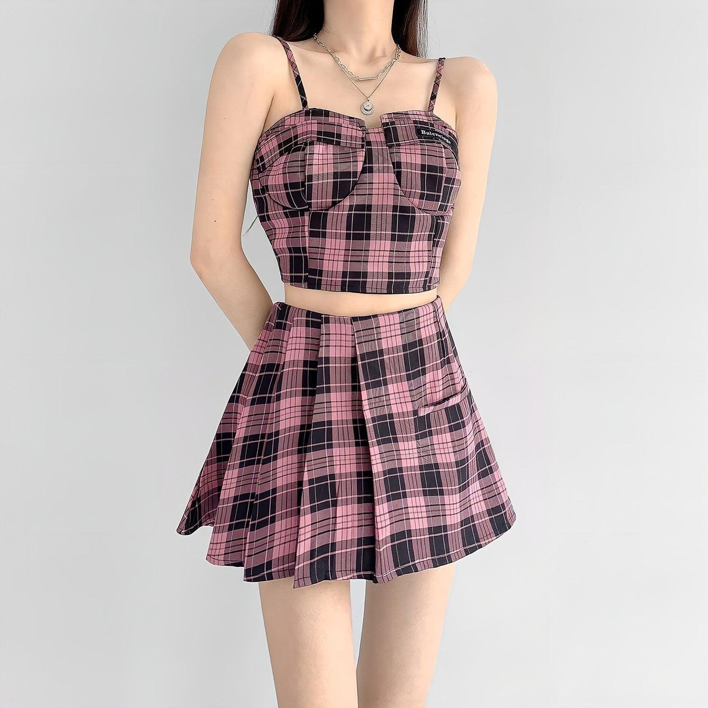 Barbie Mini Plaid Skirt Set