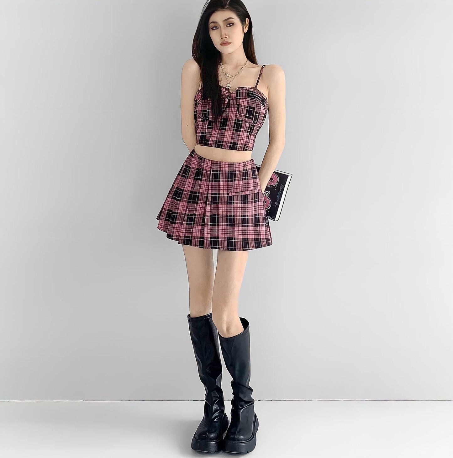 Barbie Mini Plaid Skirt Set