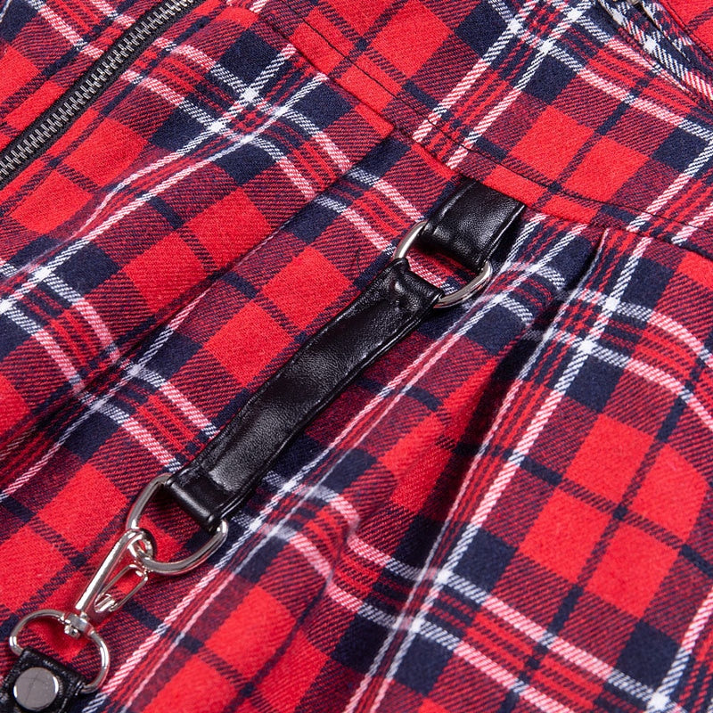 Egirl Punk Rock Red Plaid Skirt