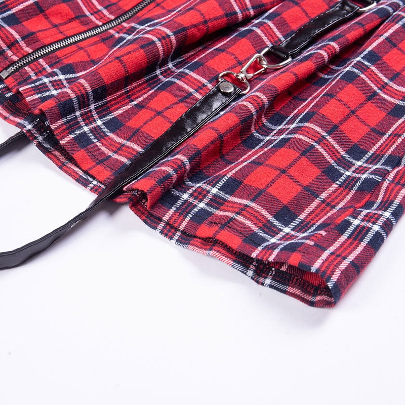 Egirl Punk Rock Red Plaid Skirt