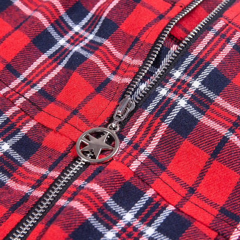 Egirl Punk Rock Red Plaid Skirt