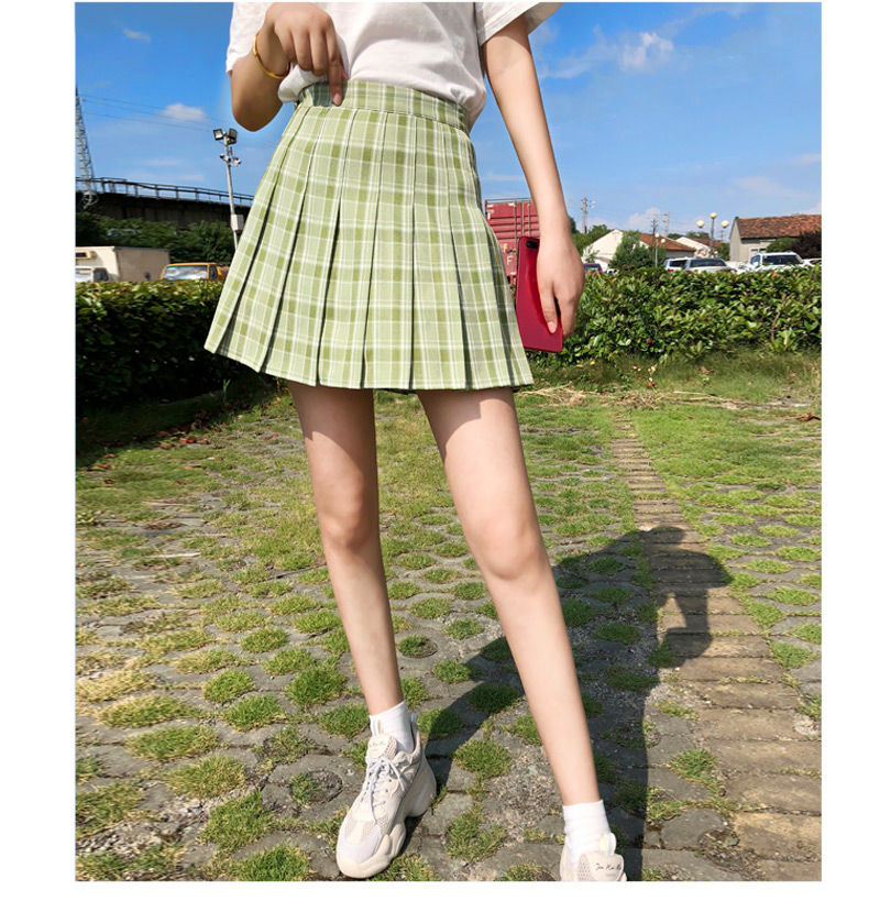 Green Plaid Skirt