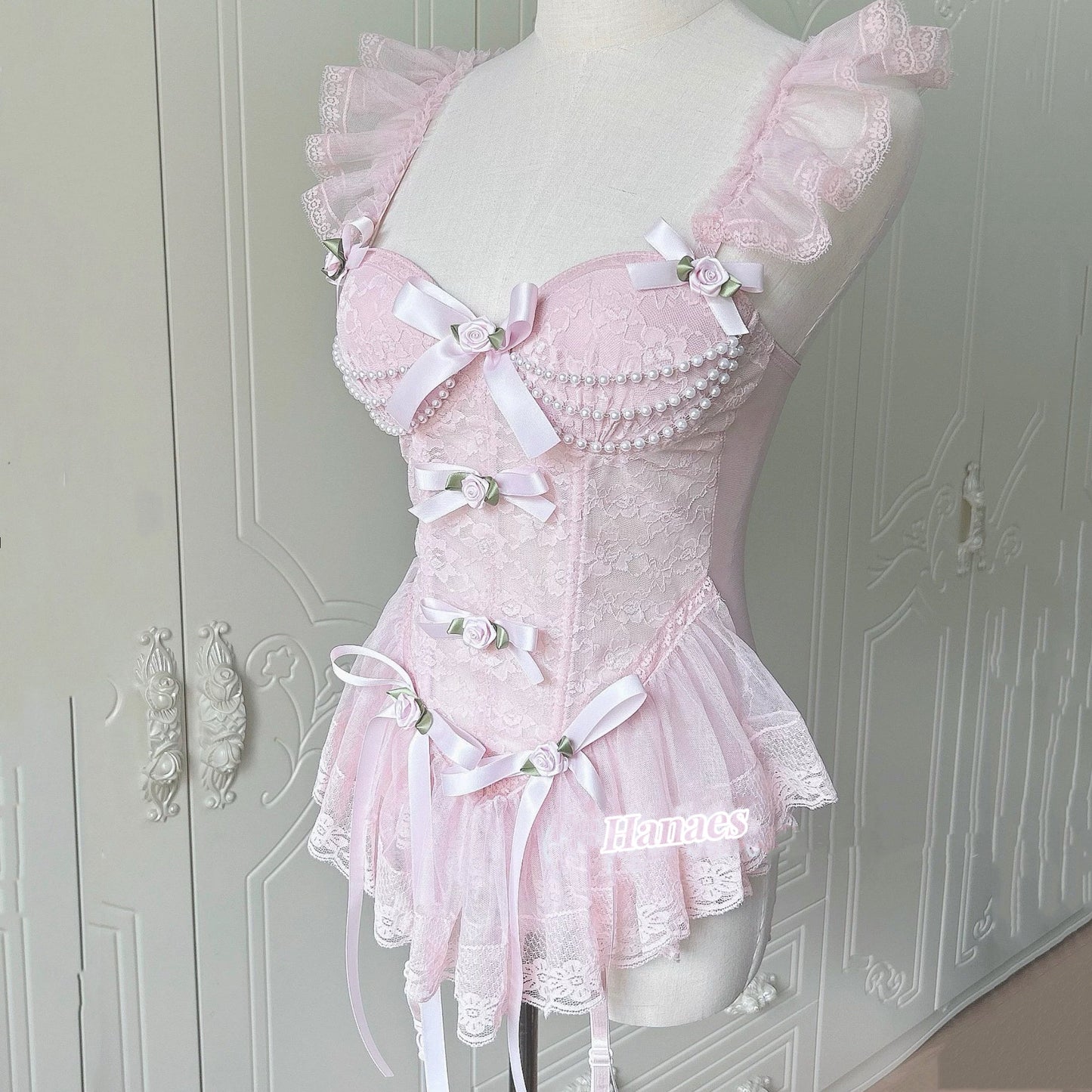 Sweet bow lace bra