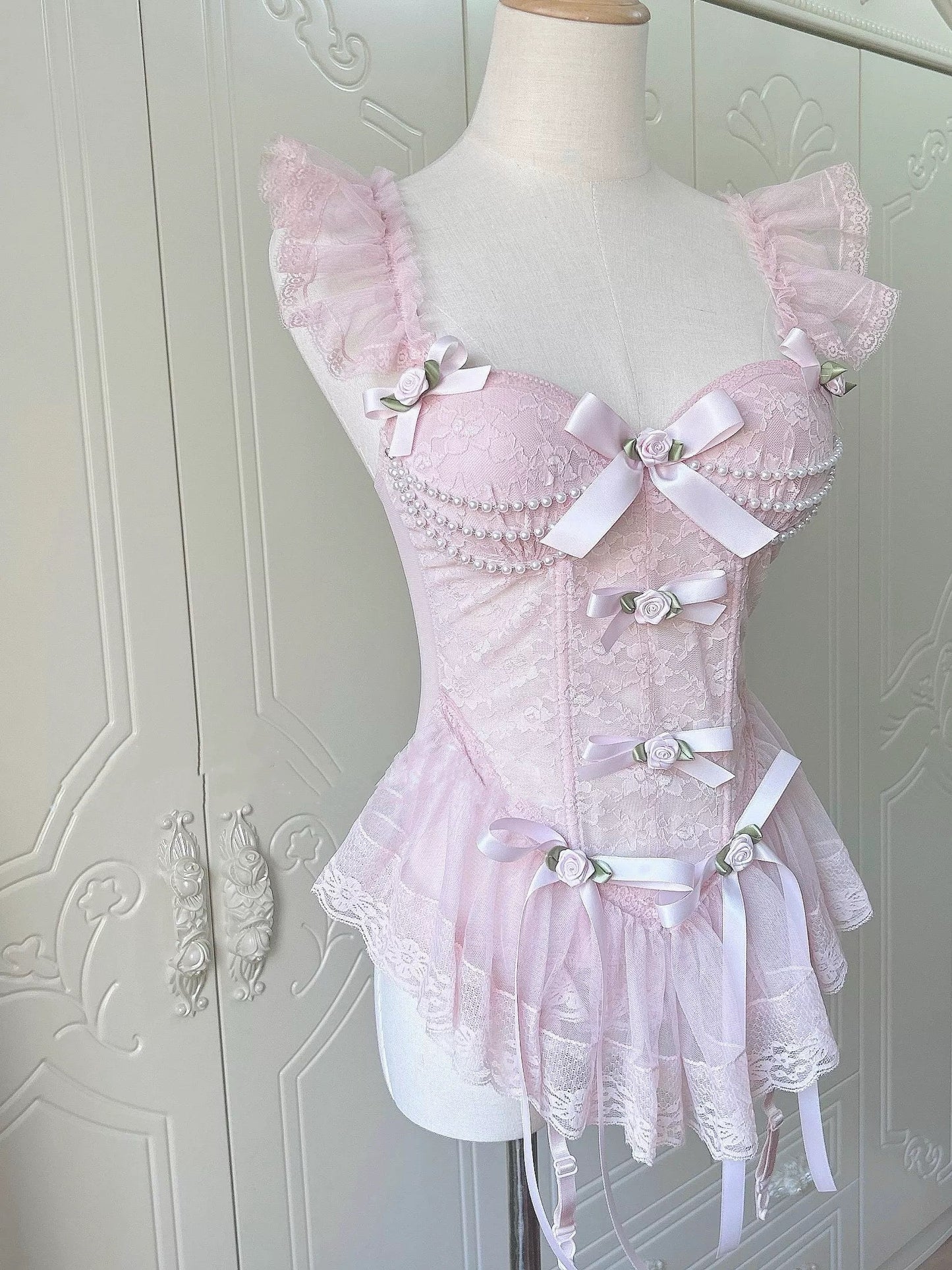 Sweet bow lace bra