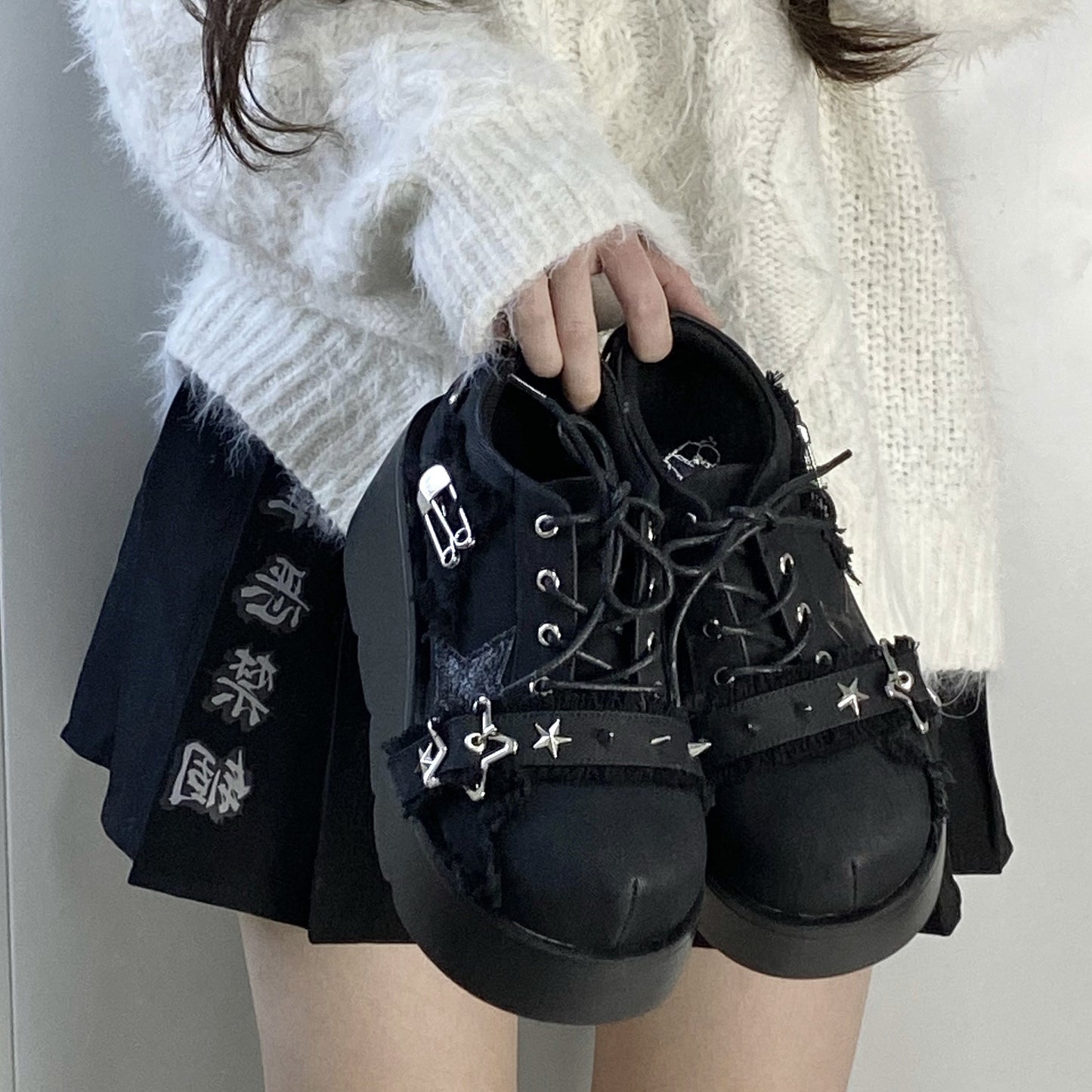 Star Mark Canvas Platform Shoes
