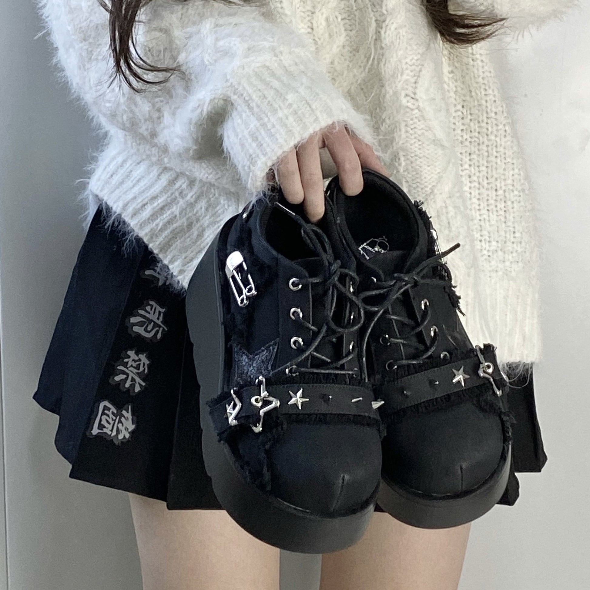 Star Mark Canvas Platform Shoes