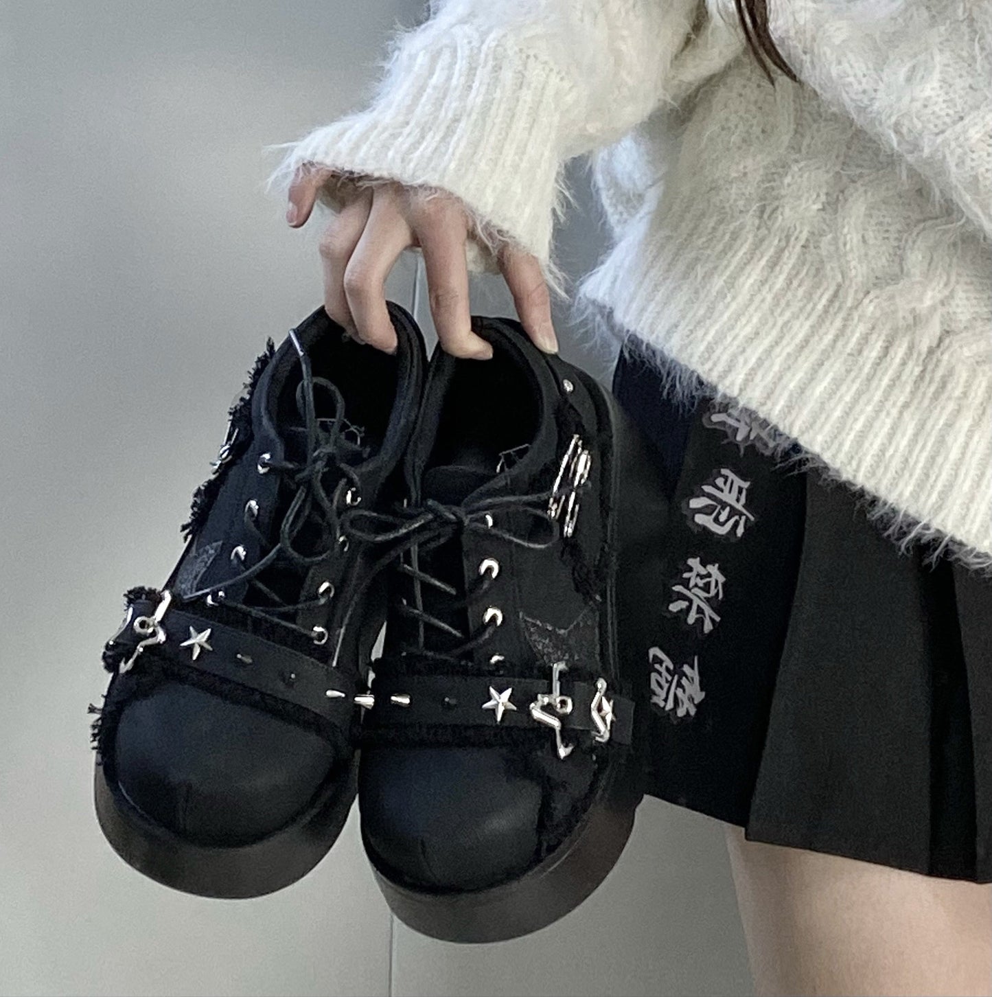 Star Mark Canvas Platform Shoes