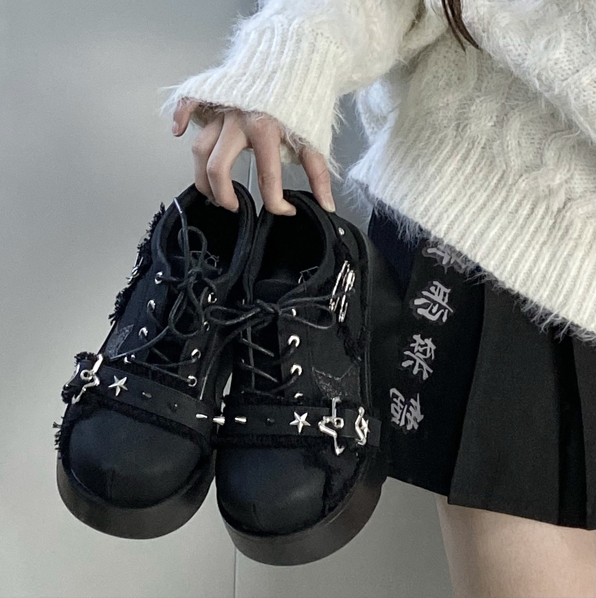 Star Mark Canvas Platform Shoes