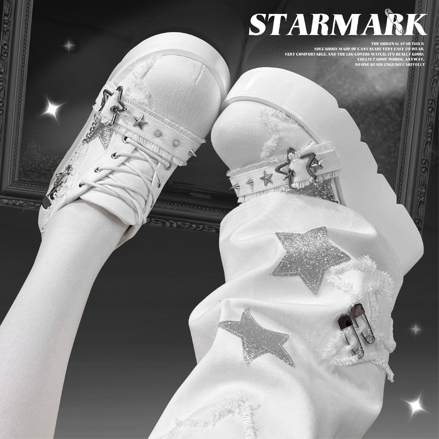 Star Mark Canvas Platform Shoes