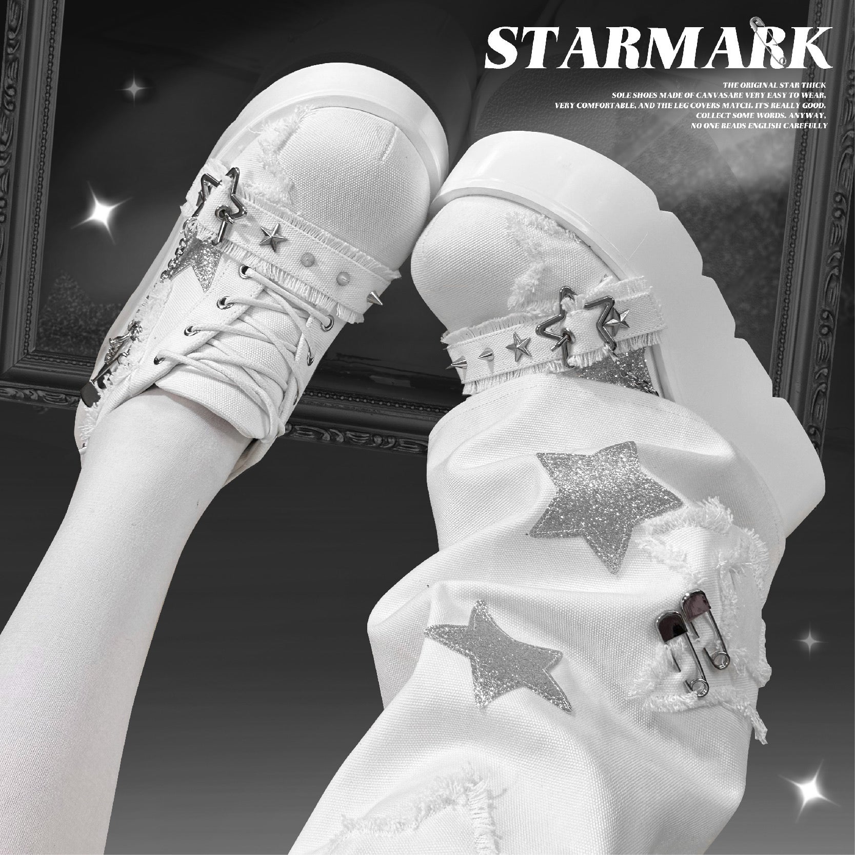 Star Mark Canvas Platform Shoes