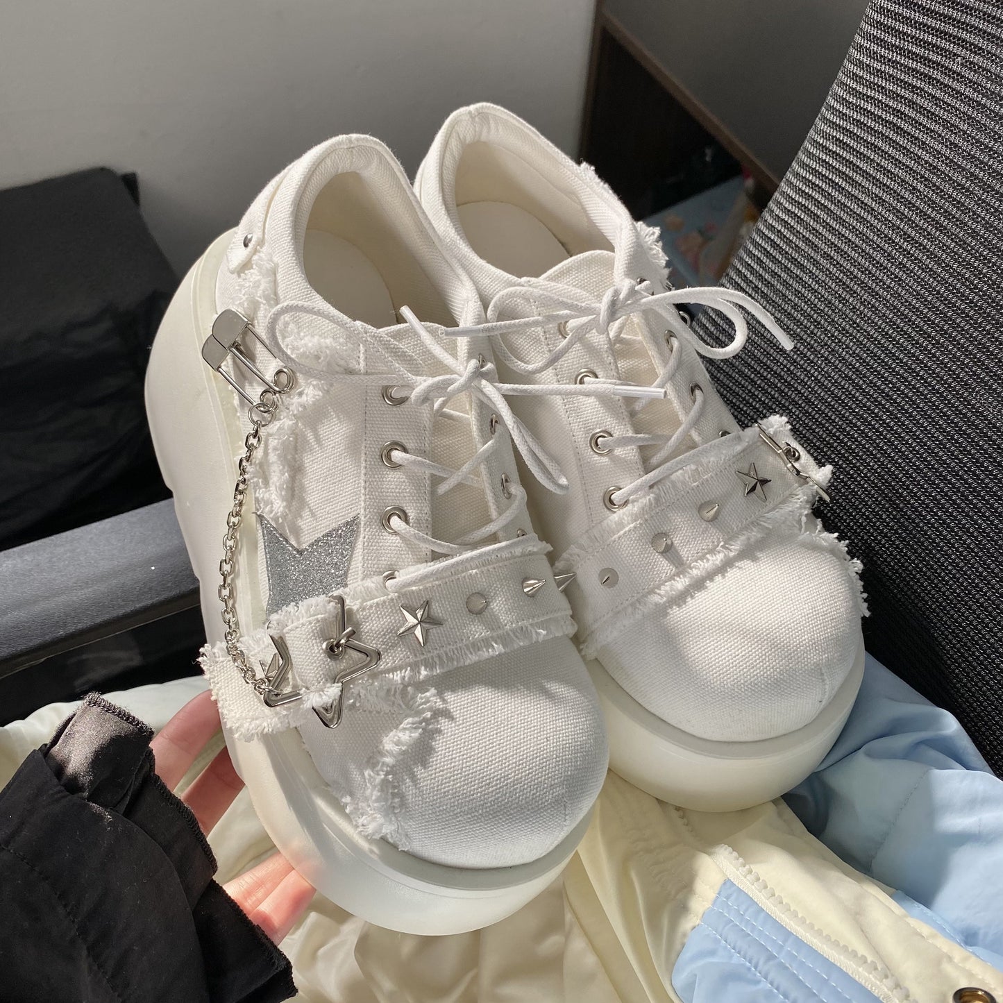 Star Mark Canvas Platform Shoes