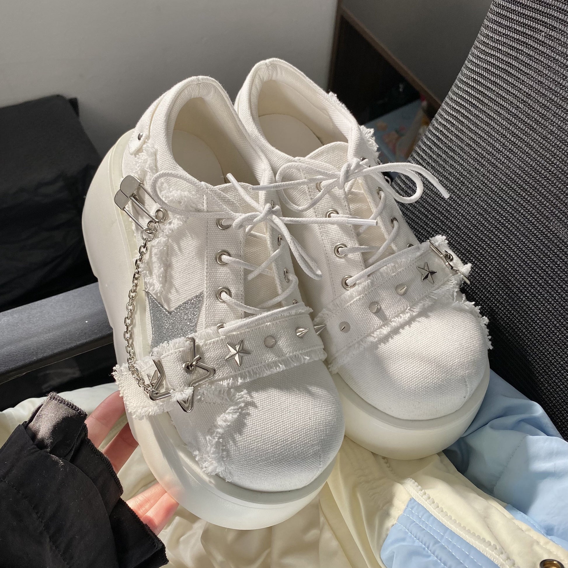 Star Mark Canvas Platform Shoes
