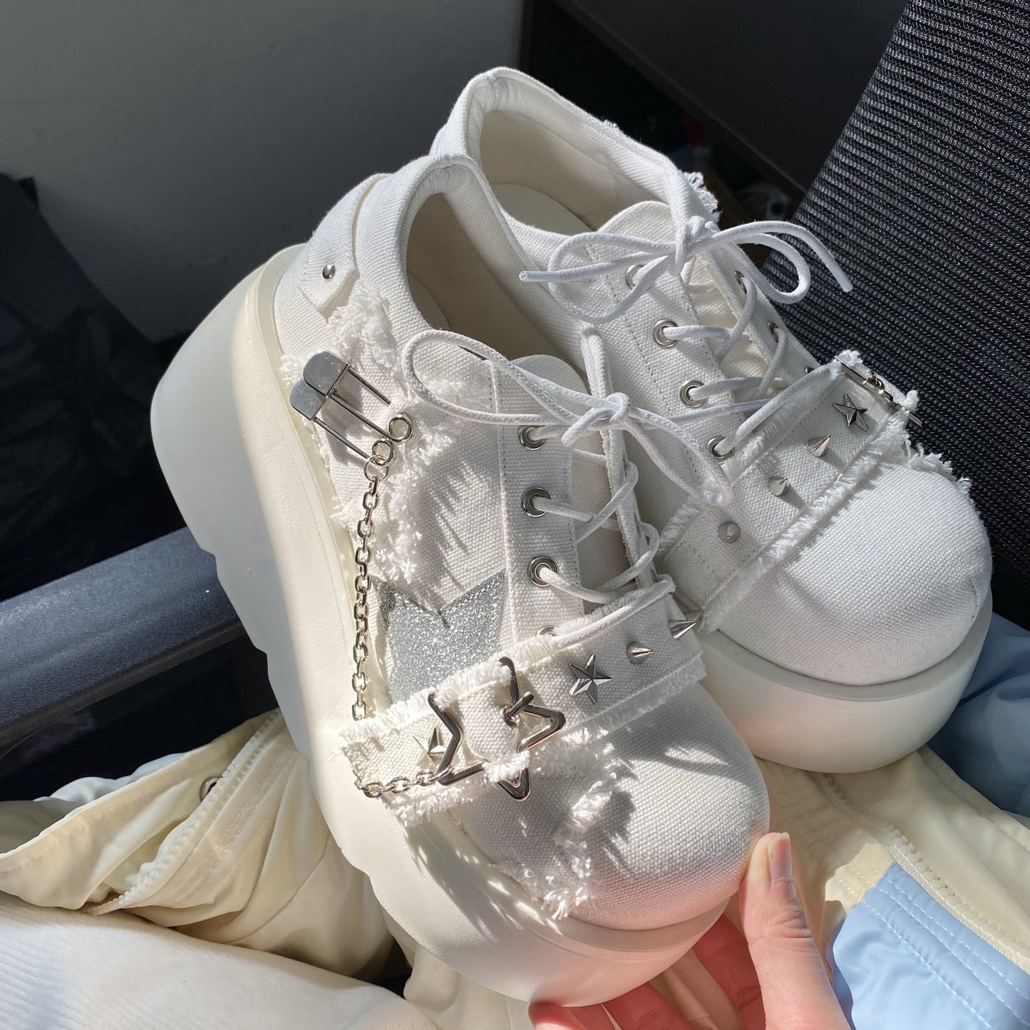 Star Mark Canvas Platform Shoes