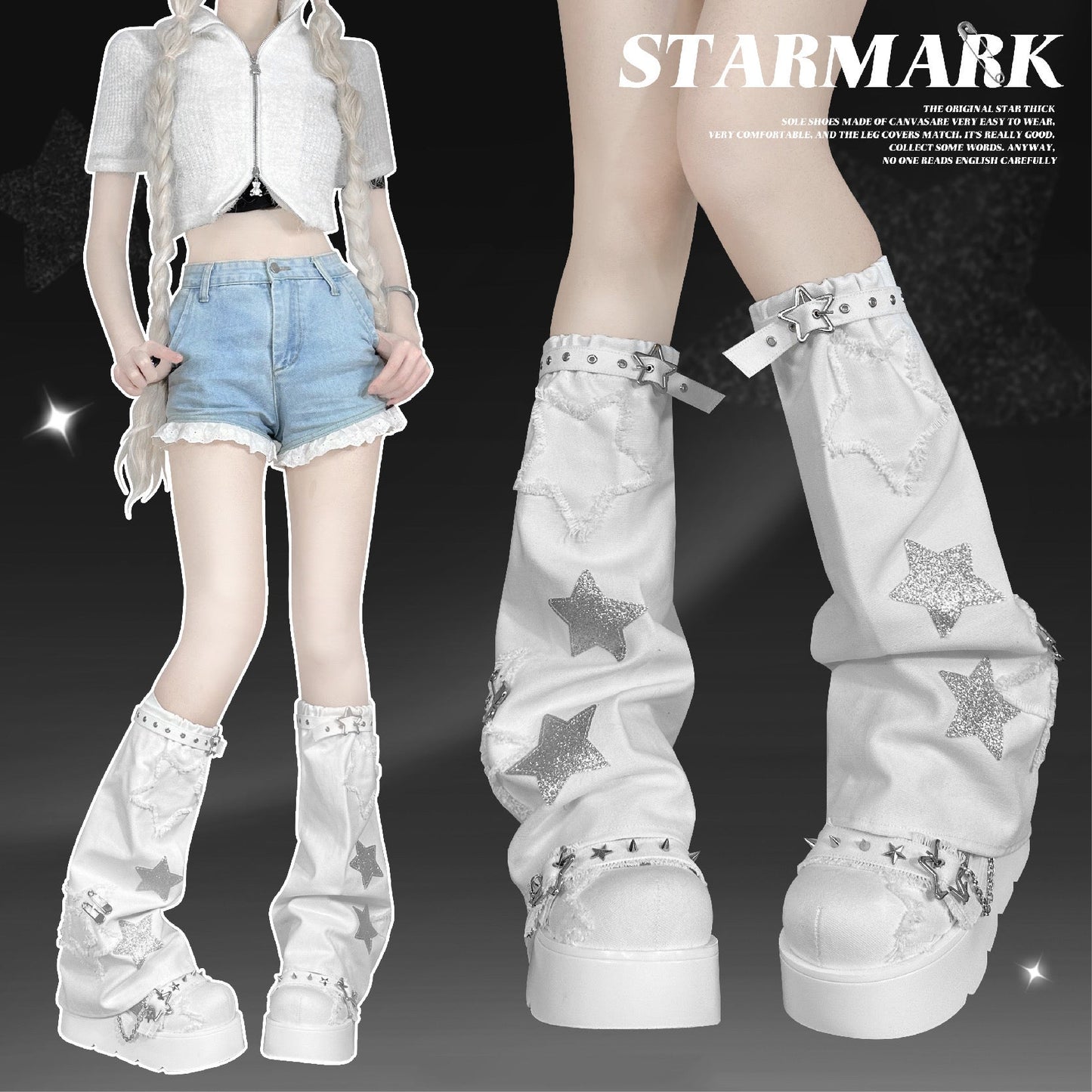 Star Mark Canvas Platform Shoes