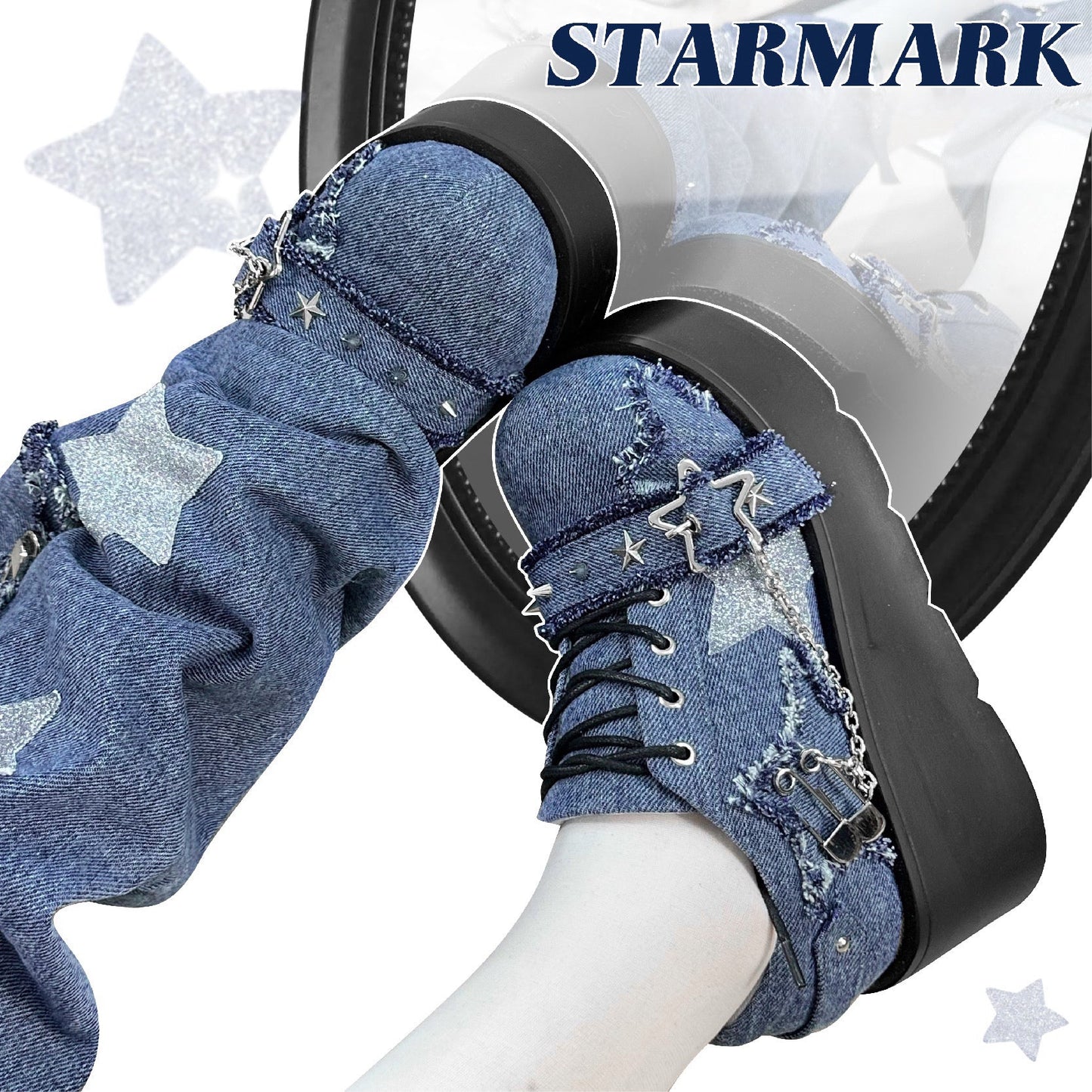 Star Mark Canvas Platform Shoes