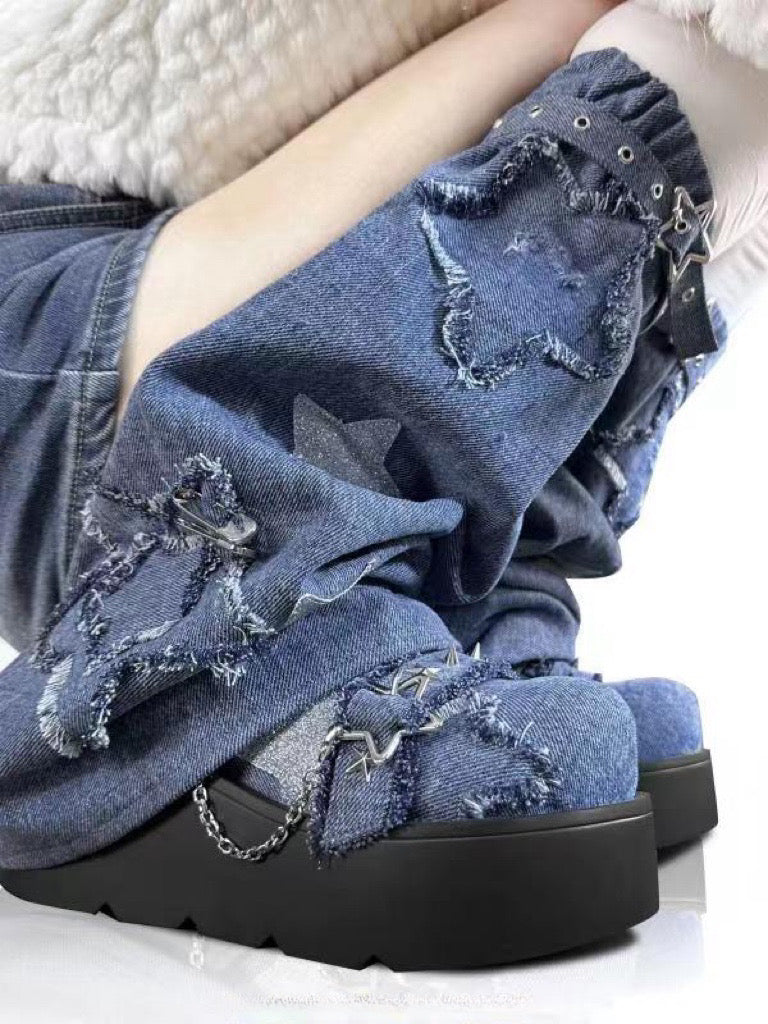Star Mark Canvas Platform Shoes