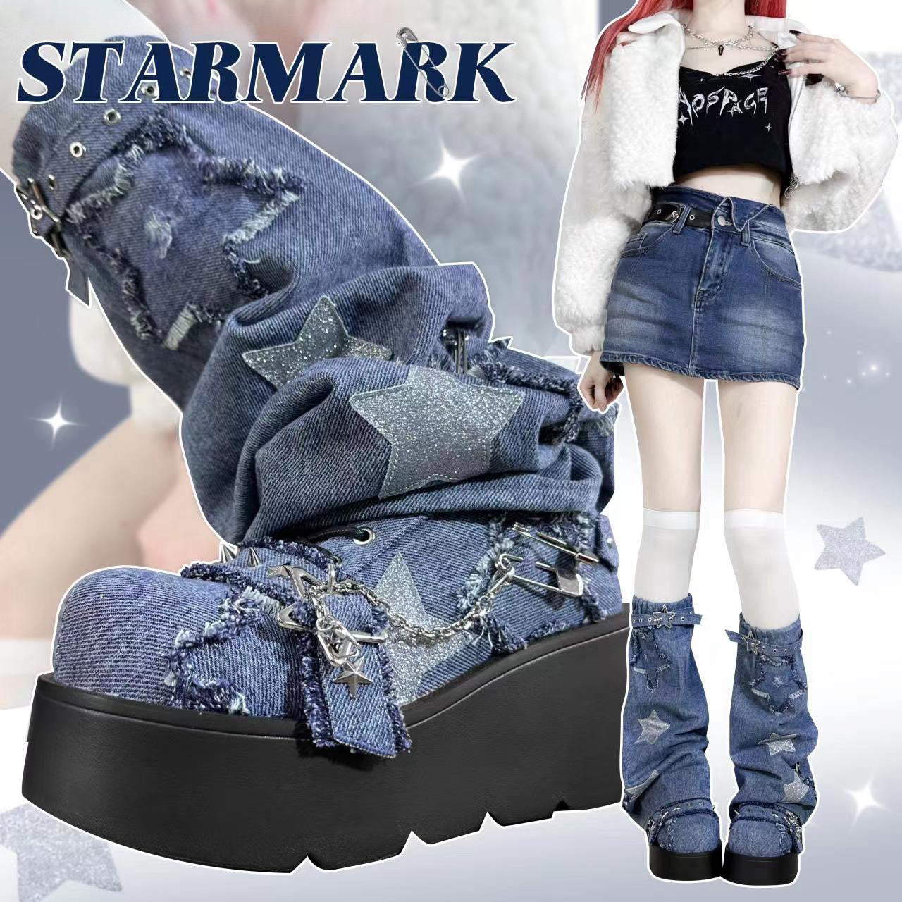 Star Mark Canvas Platform Shoes