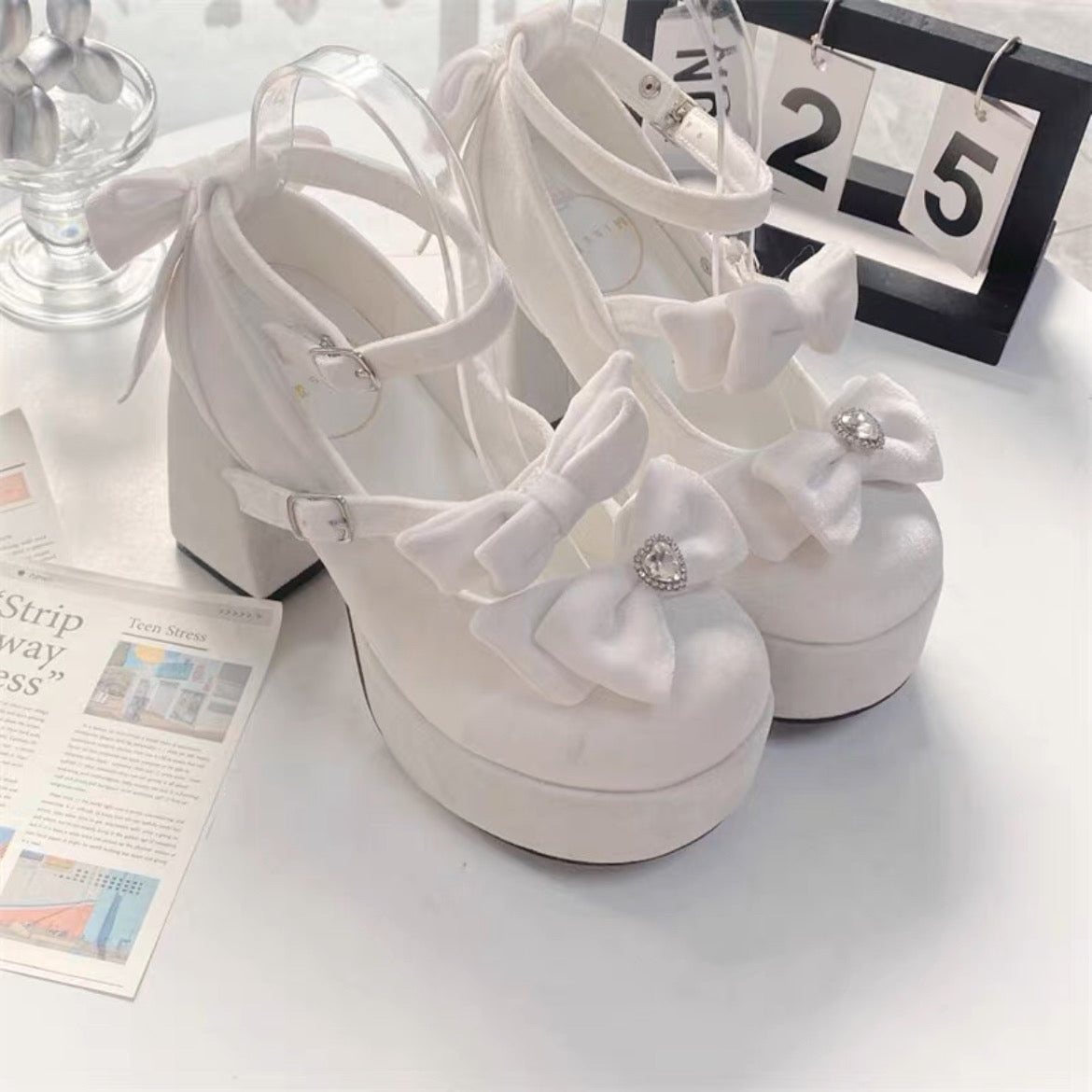 Girl Tina Velvet High Heels