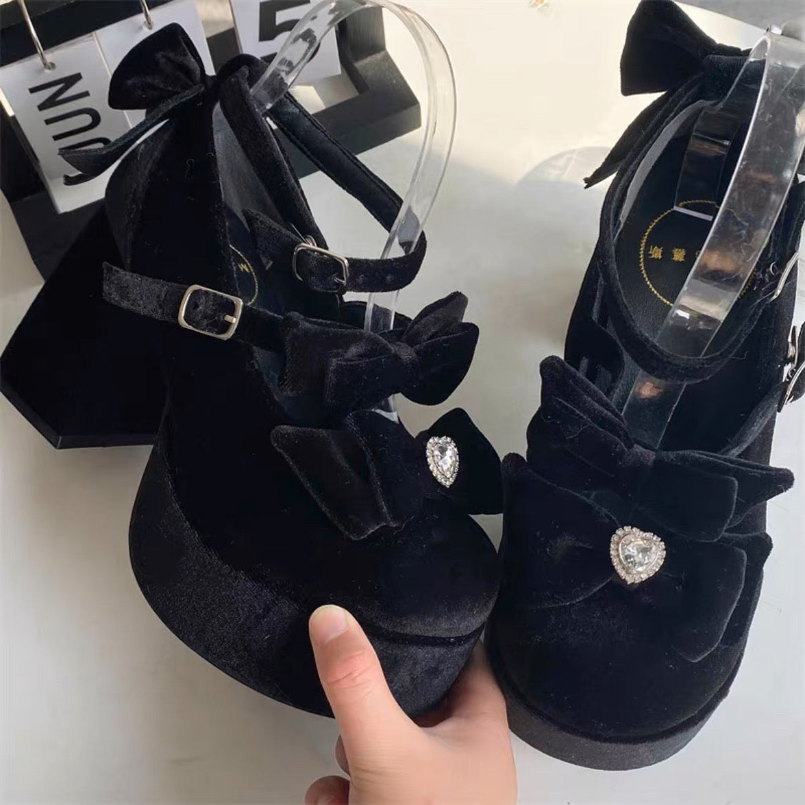 Girl Tina Velvet High Heels