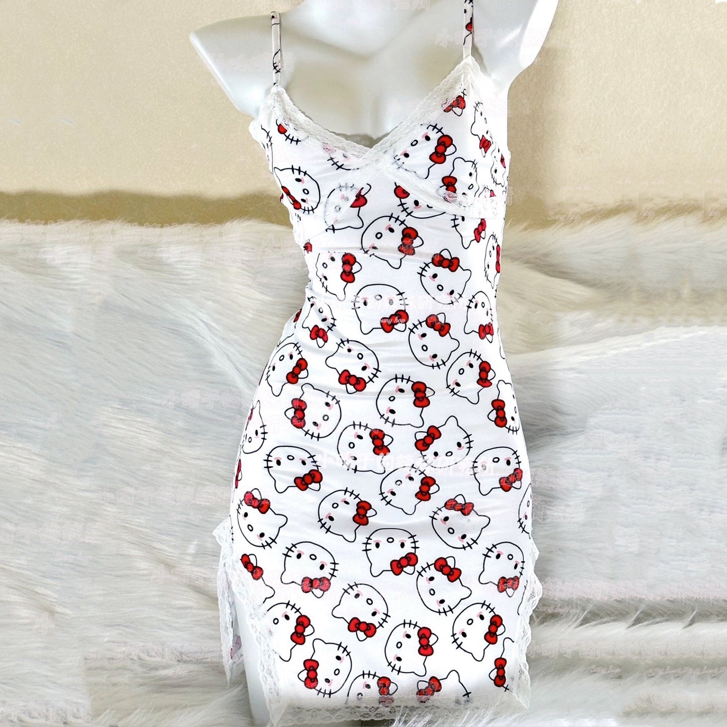 Cute strappy lace dress White