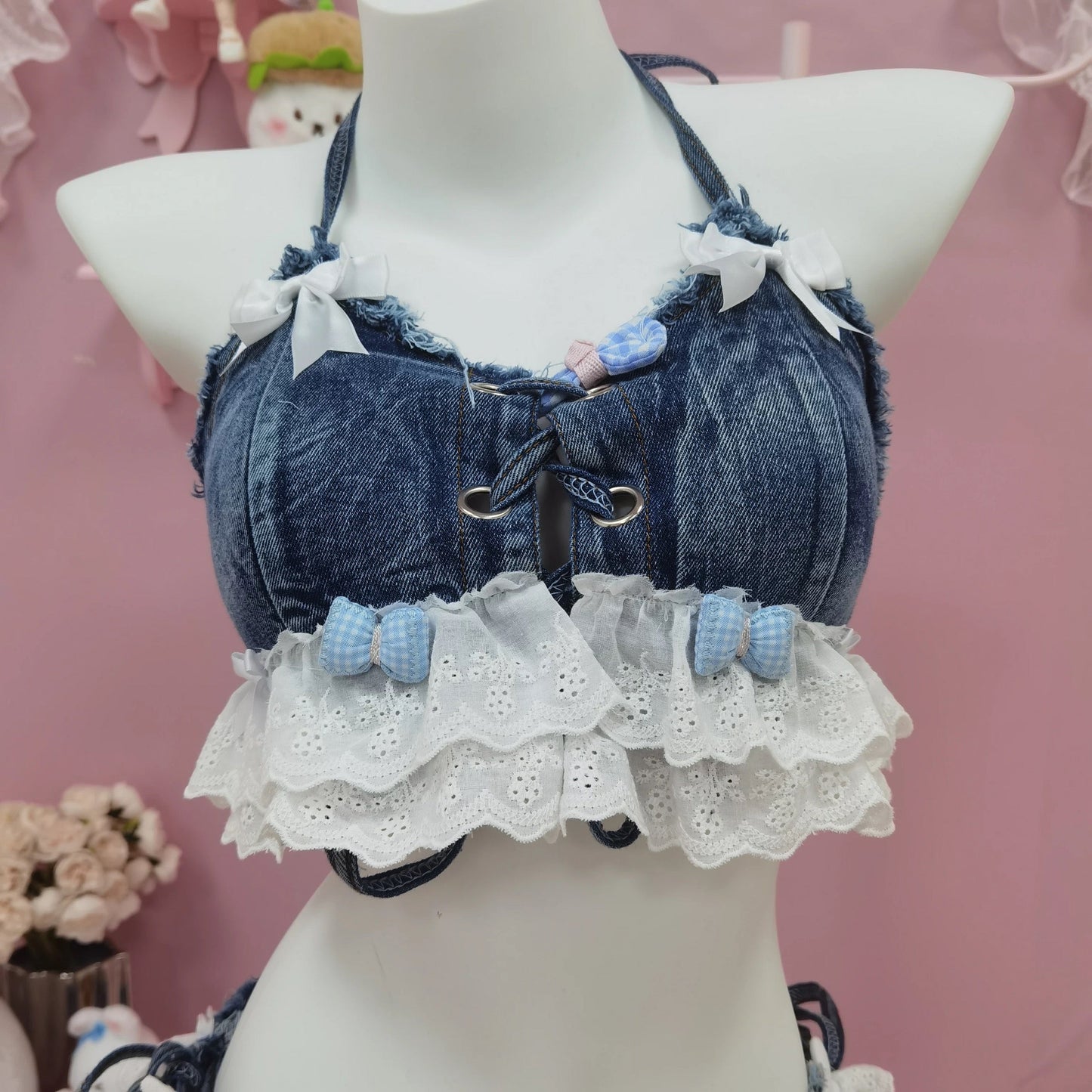 Sweet denim suit (two-piece set)