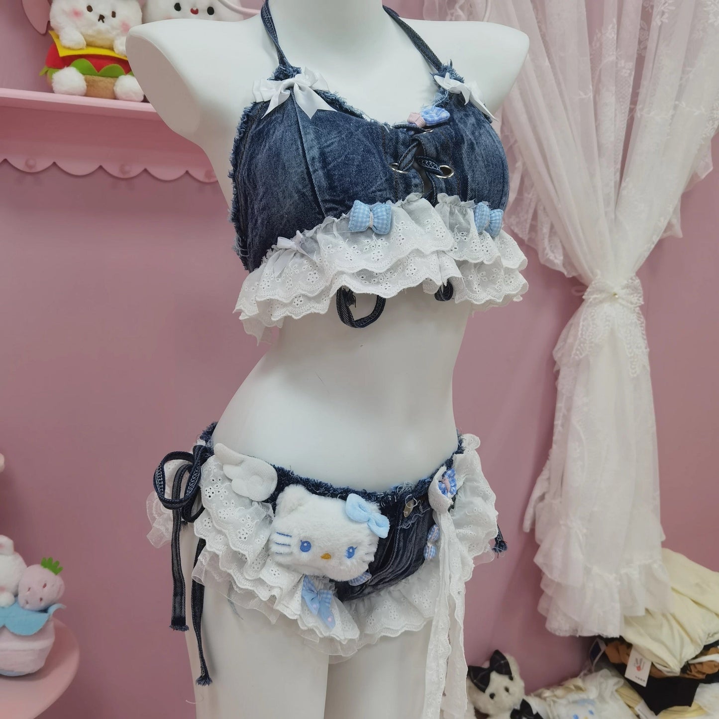 Sweet denim suit (two-piece set)