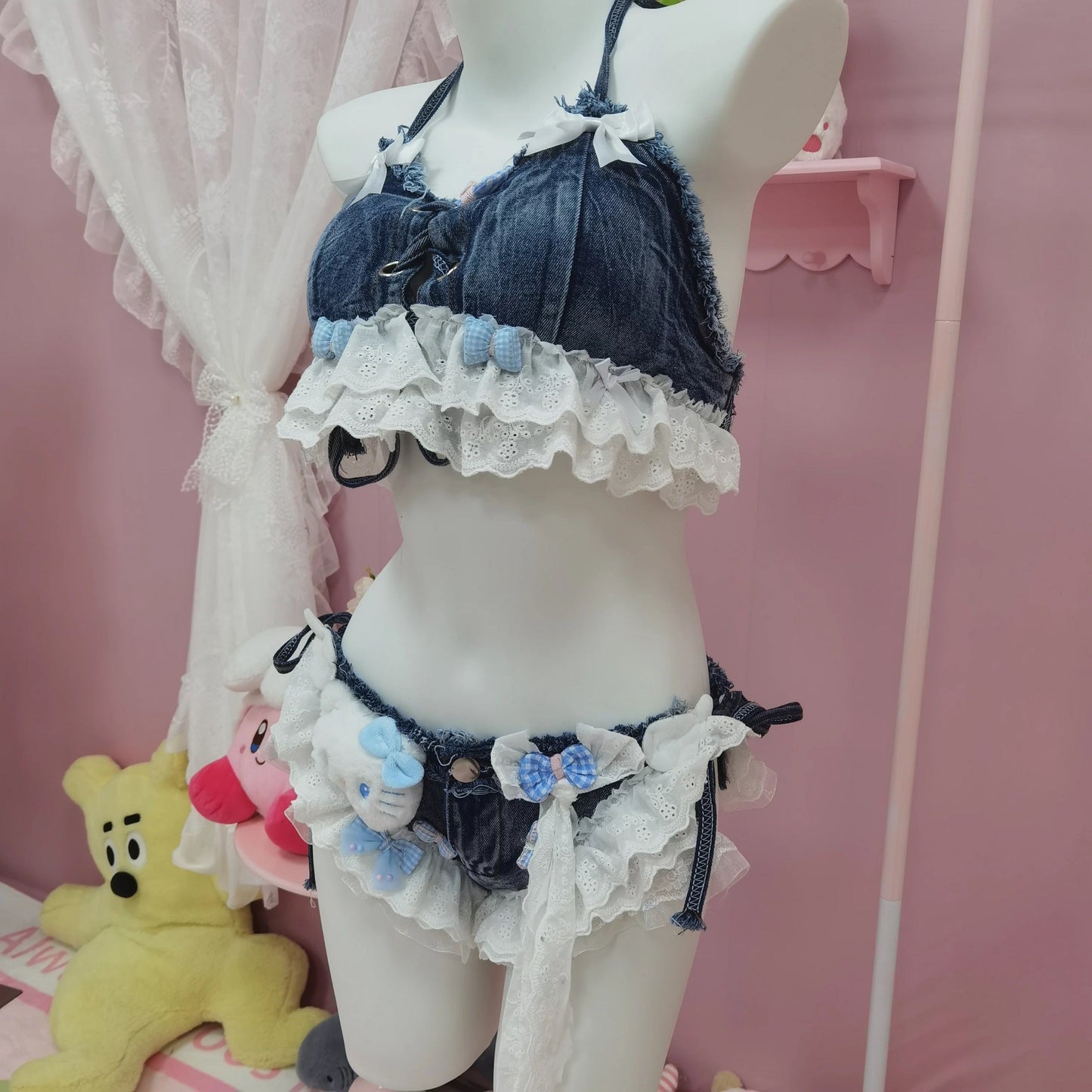 Sweet denim suit (two-piece set)