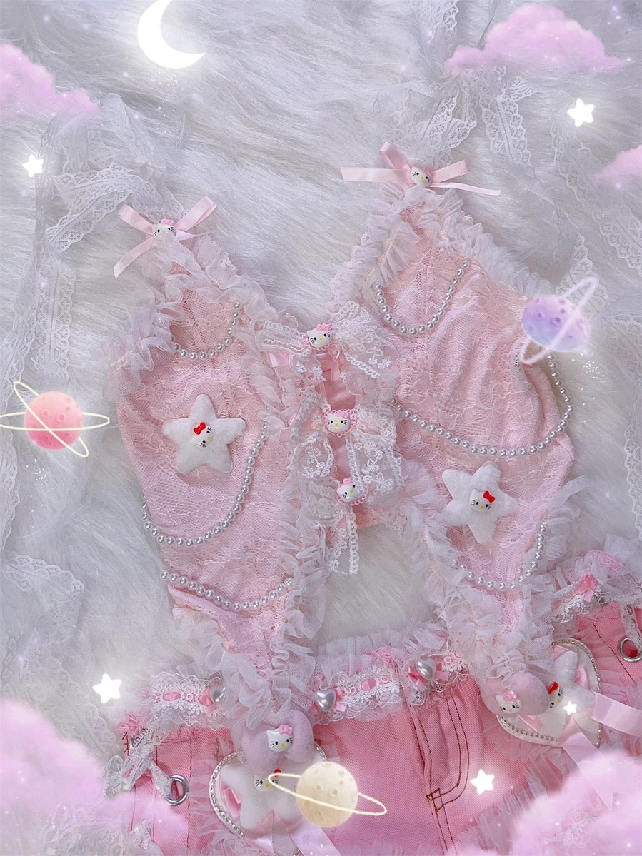 Lace Pearl Vest
