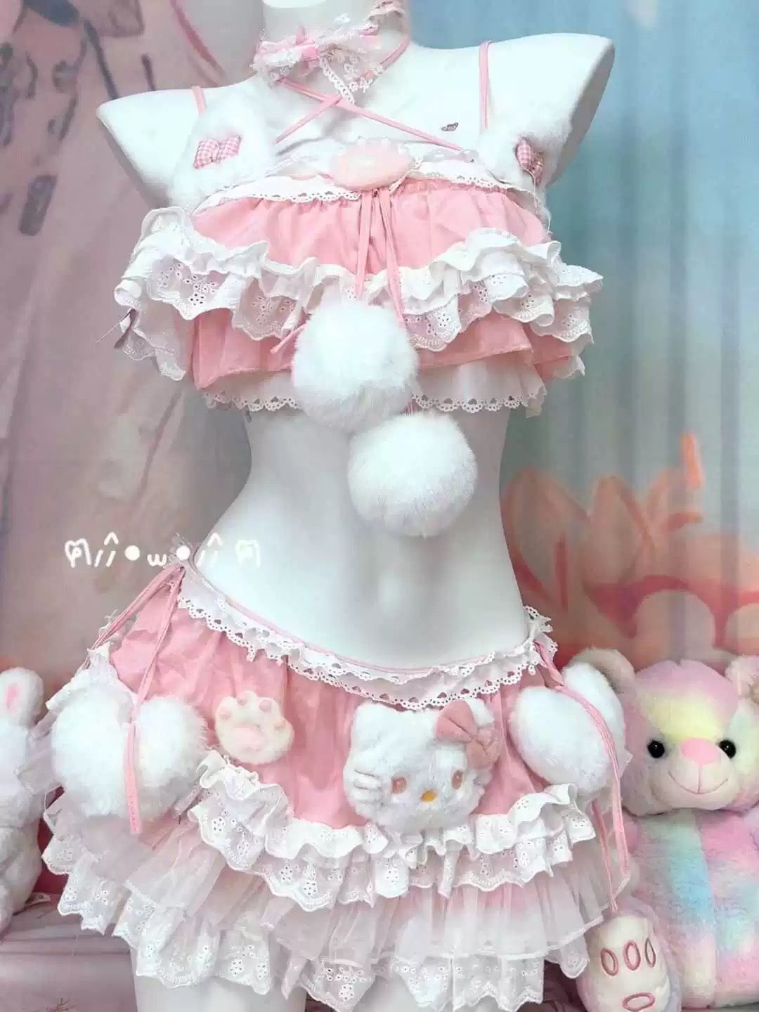 Cute pink handmade set