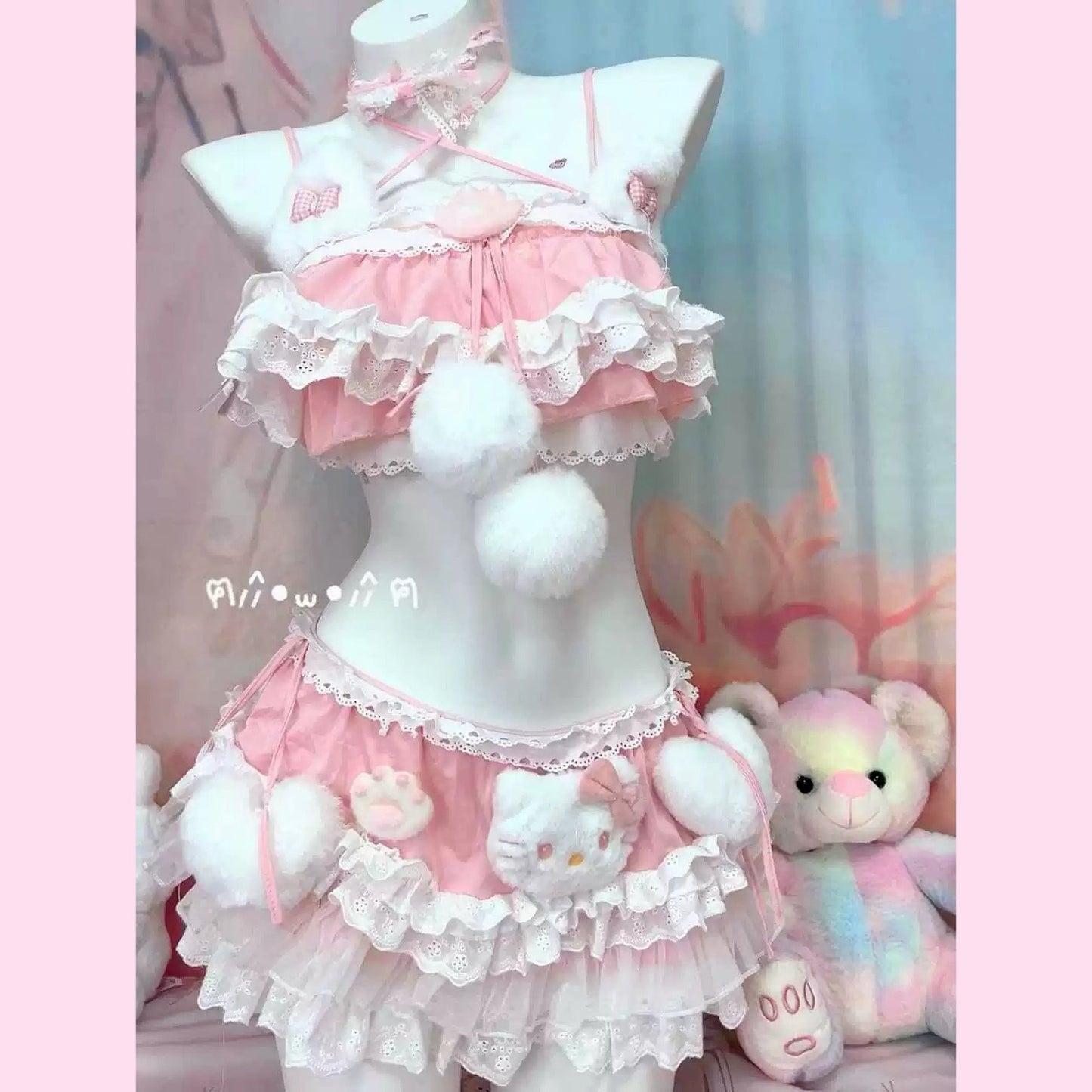 Cute pink handmade set