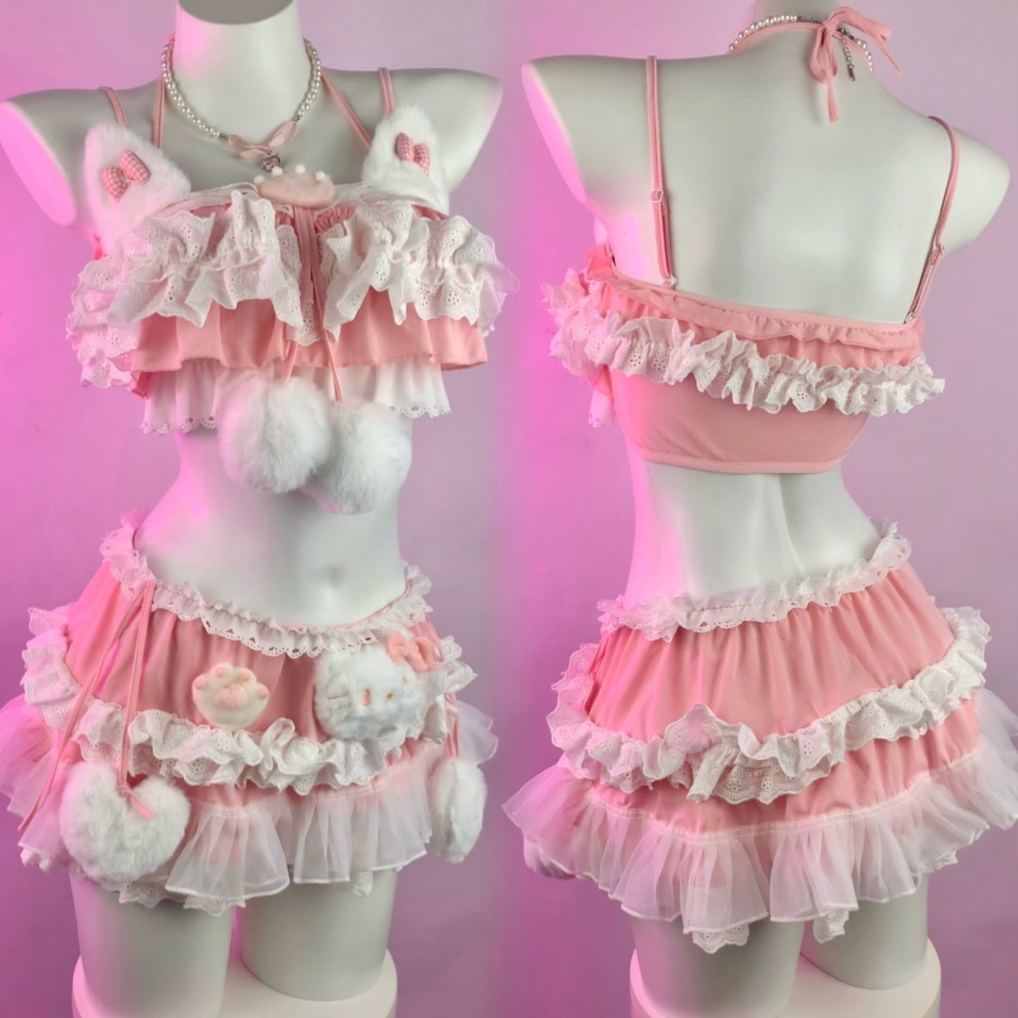 Cute pink handmade set