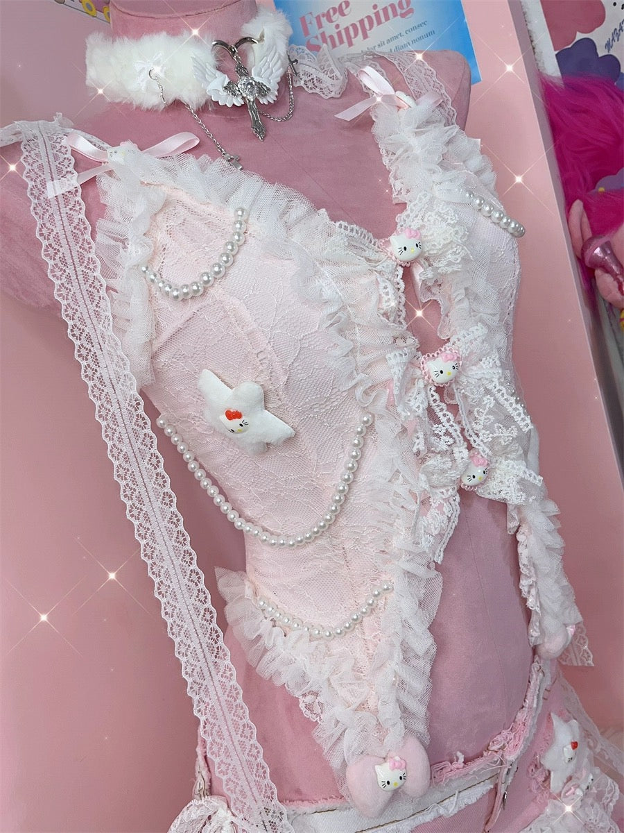 Lace Pearl Vest
