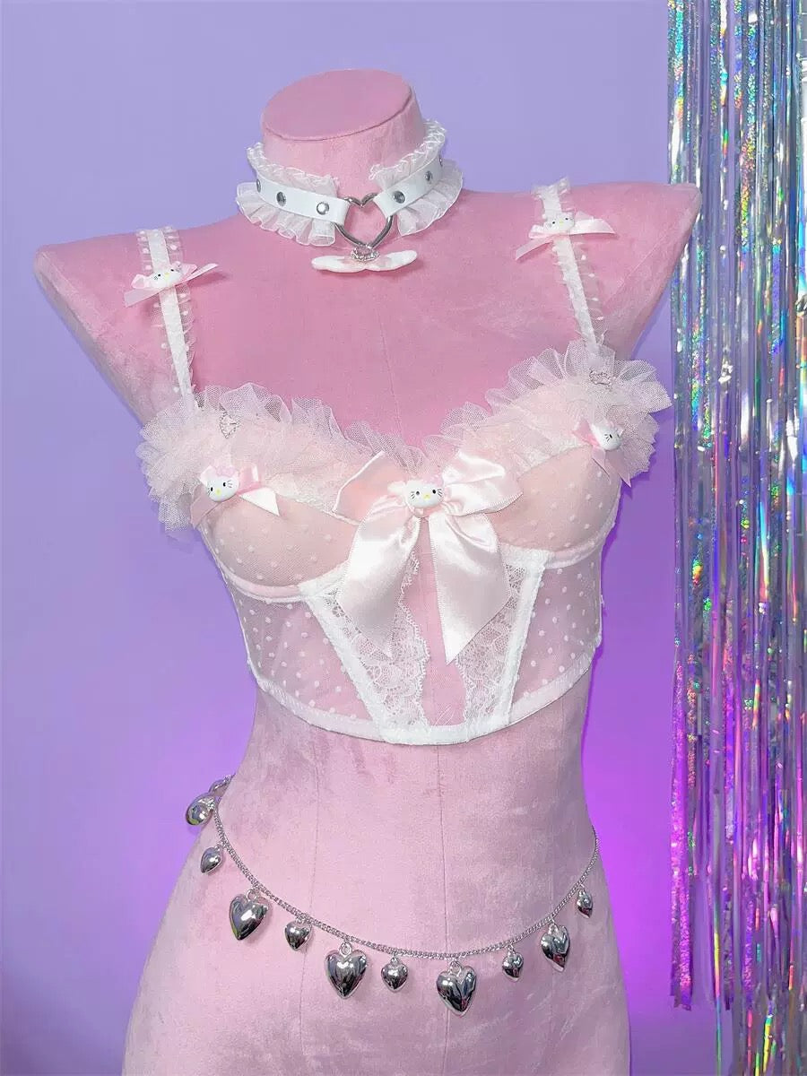 Cute lace bow camisole