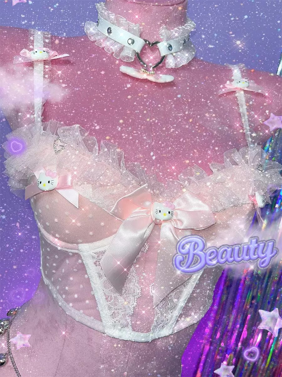Cute lace bow camisole