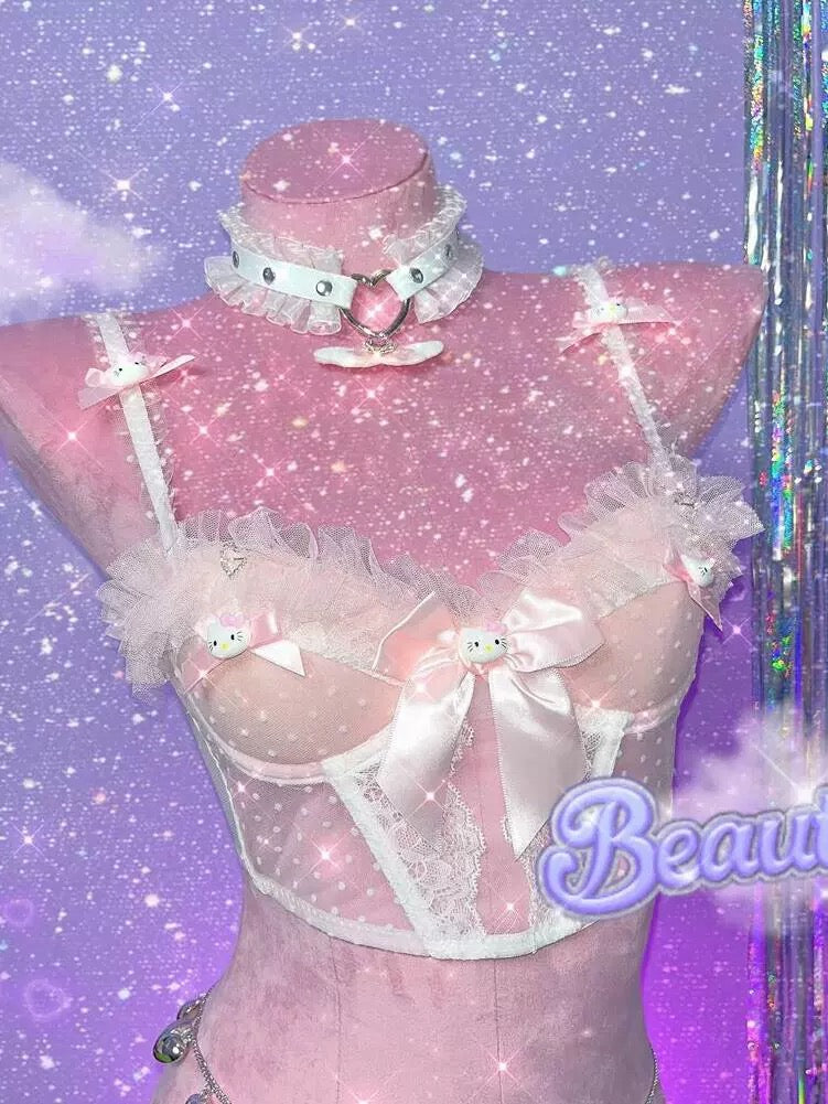 Cute lace bow camisole