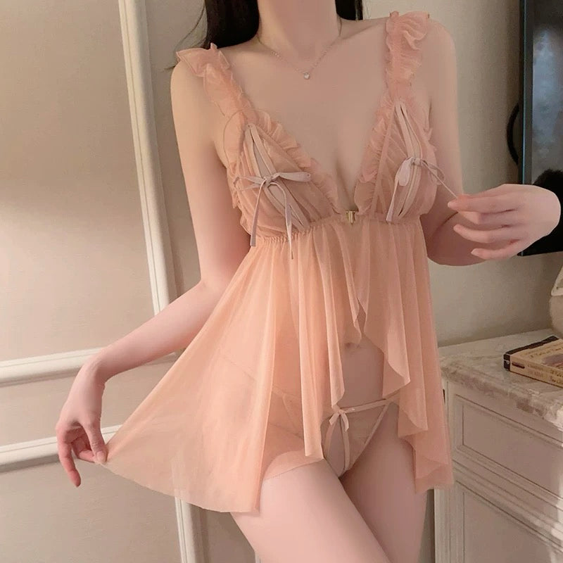 Bow mesh dress
