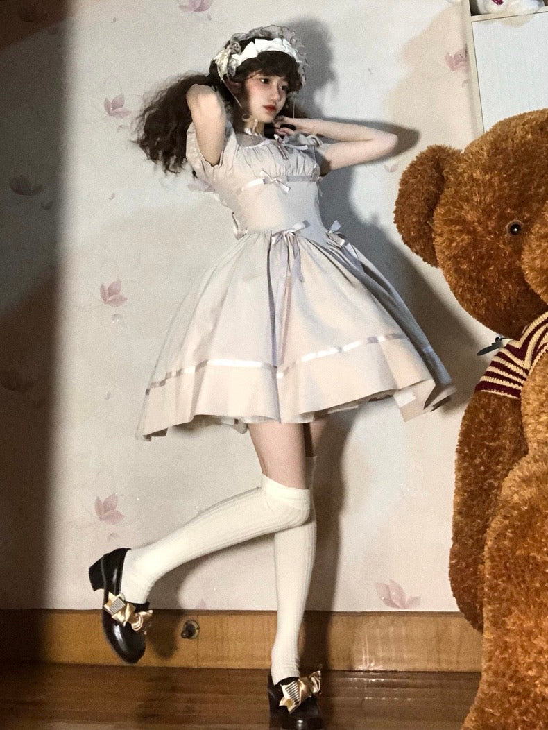 Grey Ribbon Dolly Dress