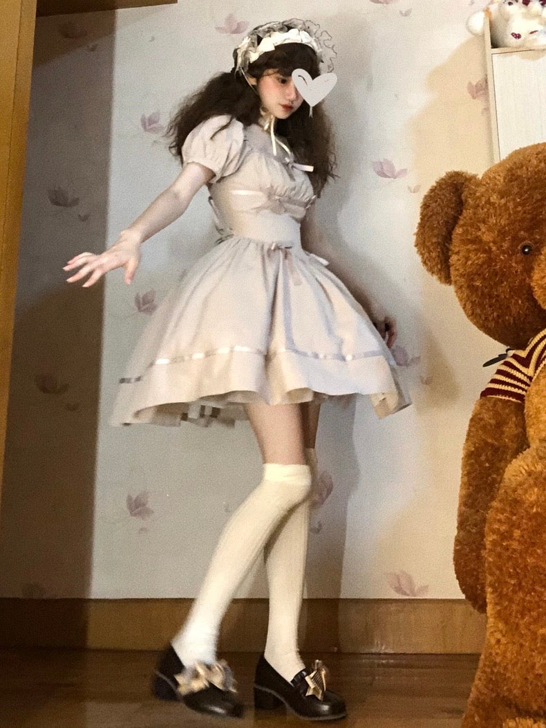 Grey Ribbon Dolly Dress