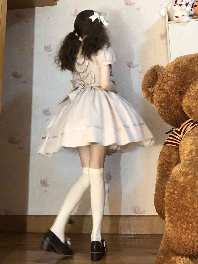 Grey Ribbon Dolly Dress