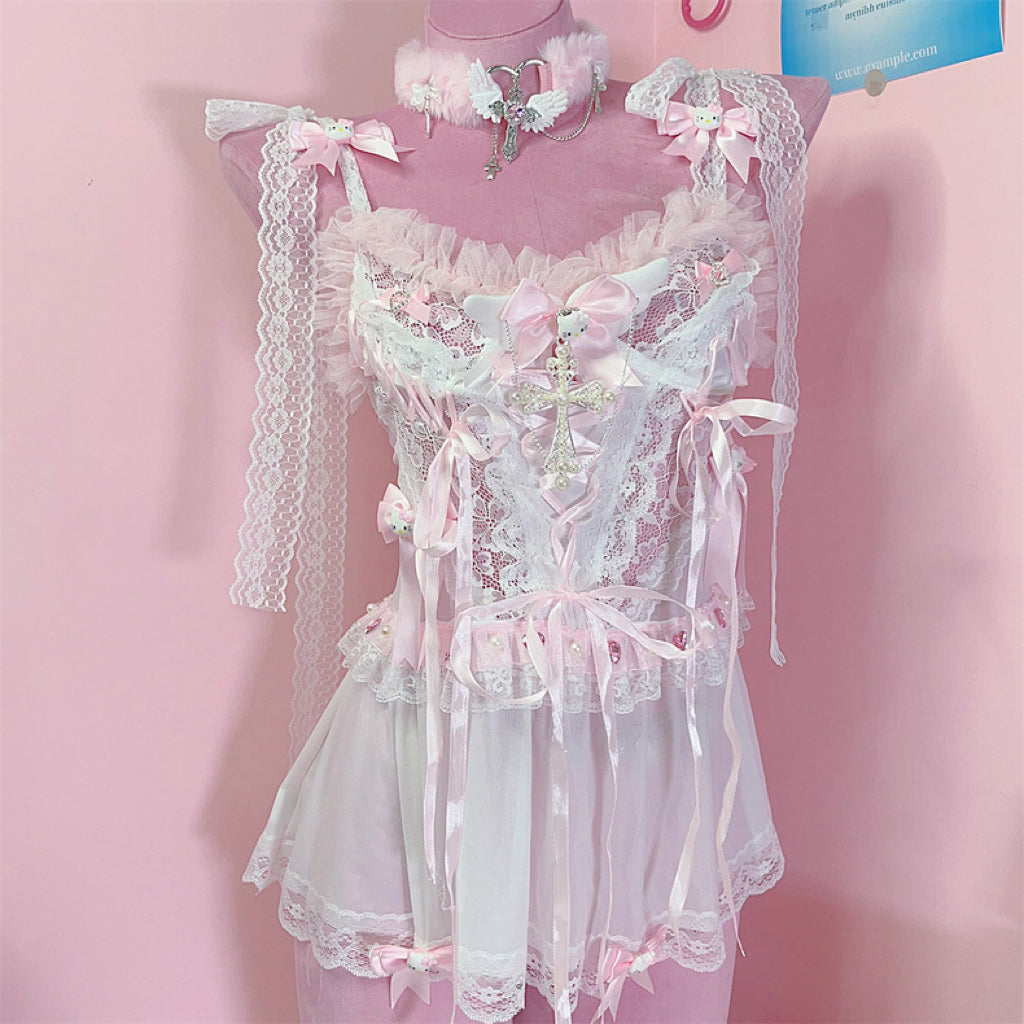 Sweet lace camisole dress