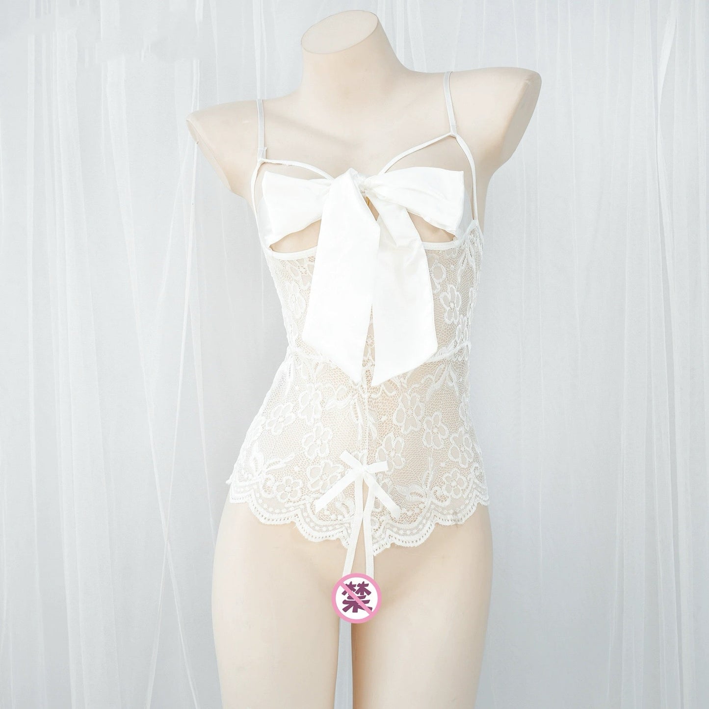 Lace bow jumpsuit